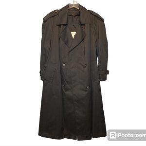 Vtg Worthington Black Trench Dress Coat insulated ladies‎ 18 WP VINTAGE EUC plus